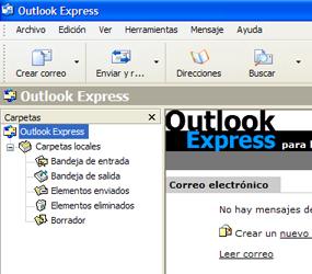 Lista de carpetas de Outlook Express